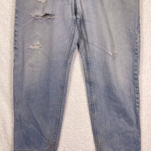 Levi’s Blue Faded Wash Denim Distressed Relaxed Straight Leg Jeans Size 36x30 ma - Picture 3 of 12
